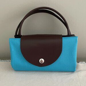 NWOT Fold Up Travel Shopping Tote Blue